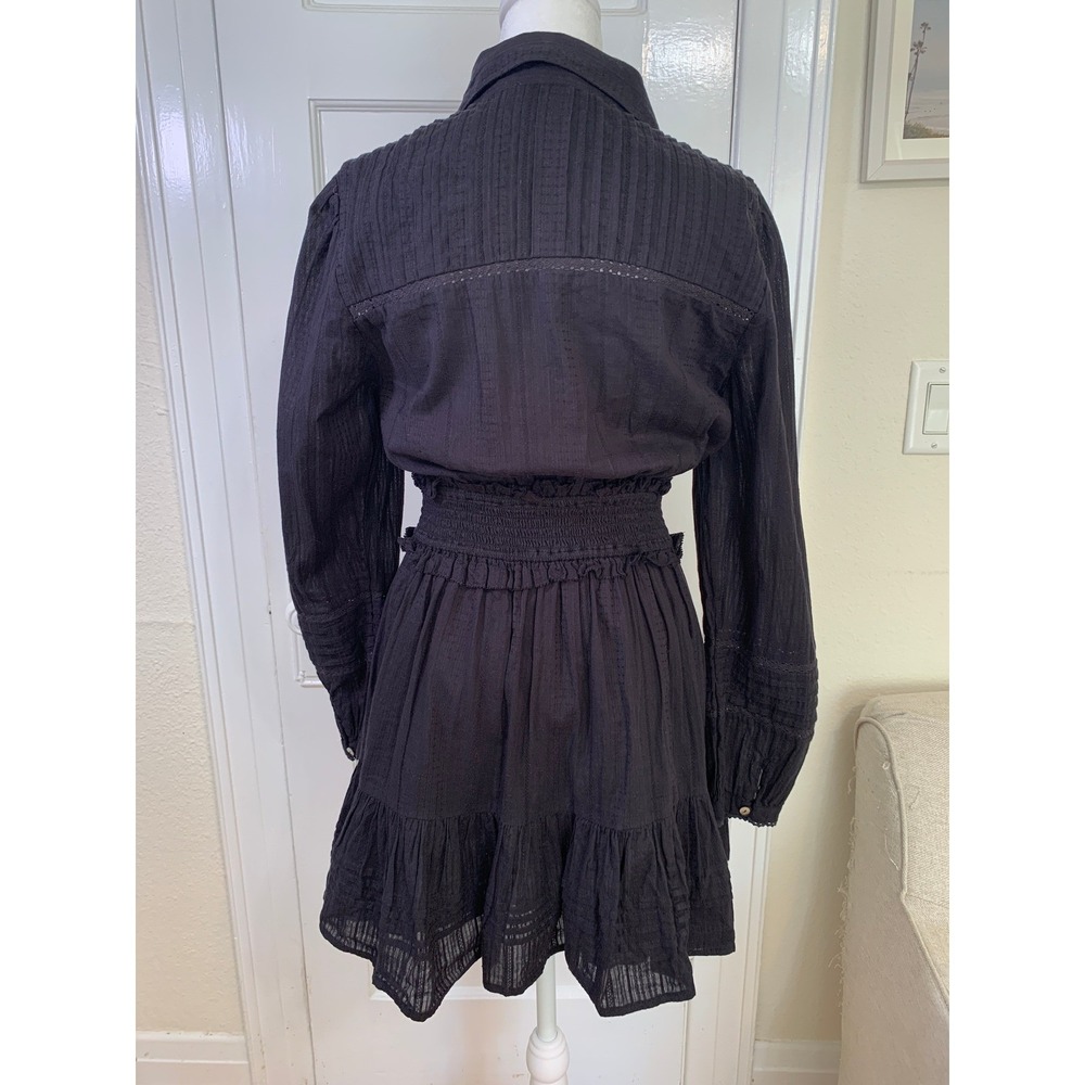 Cleobella Farlow Long Sleeve Organic Cotton Black Minidress CBK Cocktails / SZ S - Picture 3 of 16
